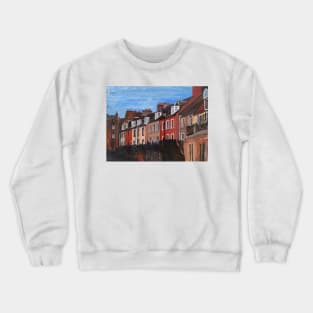 South Queensferry Row Of Houses , Scotland Crewneck Sweatshirt